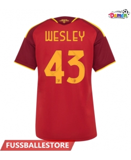 Günstige AS Roma Wesley Franca #43 Heimtrikot Damen 2026-27 Kurzarm